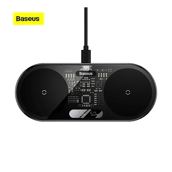 BASEUS Digital LED Display 2 in 1 20W Wireless Charger